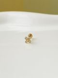  14K CZ Four-Petal Flower Internal Flatback 