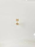  14K CZ Four-Petal Flower Internal Flatback 