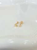  14K Crystal Cut Heart Internal Flatback 