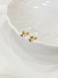  14K Crystal Cut Heart Internal Flatback 