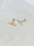  14K Cross Bar Internal Flatback 
