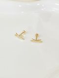  14K Cross Bar Internal Flatback 