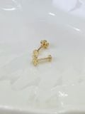  14k Bubble Flower Internal Flatback 