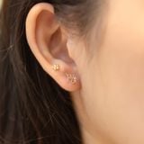  14k Bubble Flower Internal Flatback 