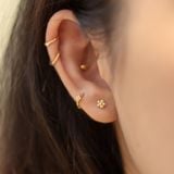  14k Bubble Flower Internal Flatback 