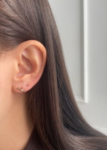  14K Cross Bar Internal Flatback 