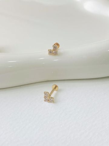  14K Tiny Heart Internal Flatback 