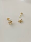  14K Sparkle Flower Labret 