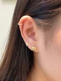  14K Puffy Heart Hoop (M) 