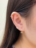  14K Sparkling Bow Mini Huggie 