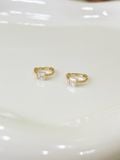  14K Princess Cut Mini Huggie (XS) 