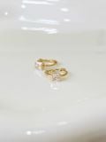  14K Princess Cut Mini Huggie (XS) 