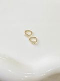  14K Princess Cut Mini Huggie (XS) 