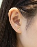  14K Crystal Cut Heart Internal Flatback 