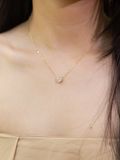  14K Crystal Heart Necklace 