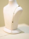  14K Lucky Clover Chain Necklace (Black and White Motifs) 