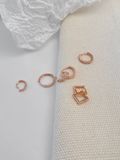  14K Square One-touch ring earring (3 size) 