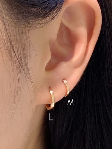  14K Basic Plain Hoop (3 size) 