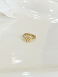  14K Beaded Blossom Huggie (XS) 