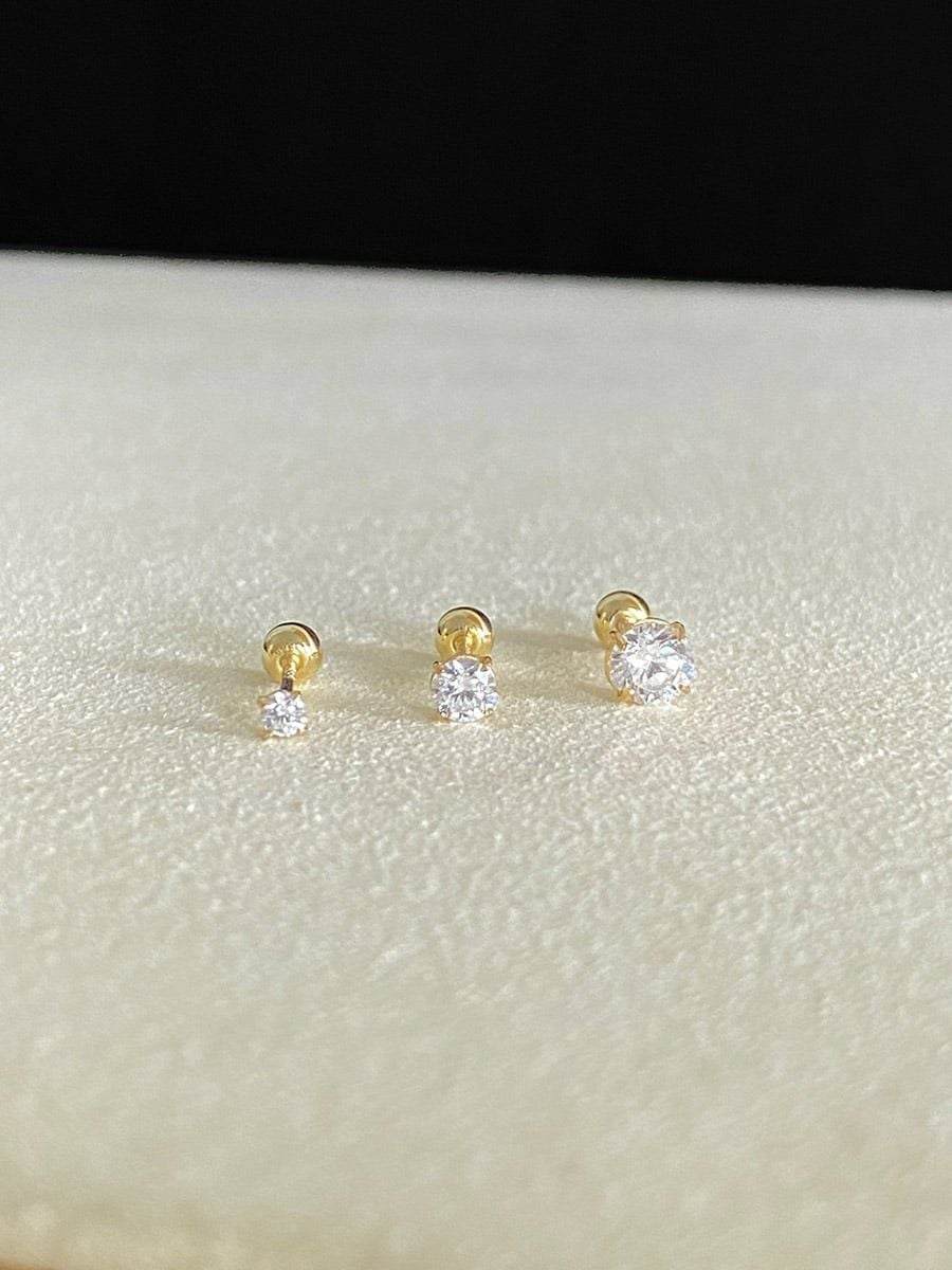  14K Shining Cubic Piercing (4 chấu) 