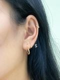  14K Square One-touch ring earring (3 size) 