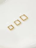  14K Square One-touch ring earring (3 size) 