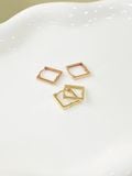  14K Square One-touch ring earring (3 size) 
