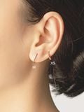  14K Square One-touch ring earring (3 size) 