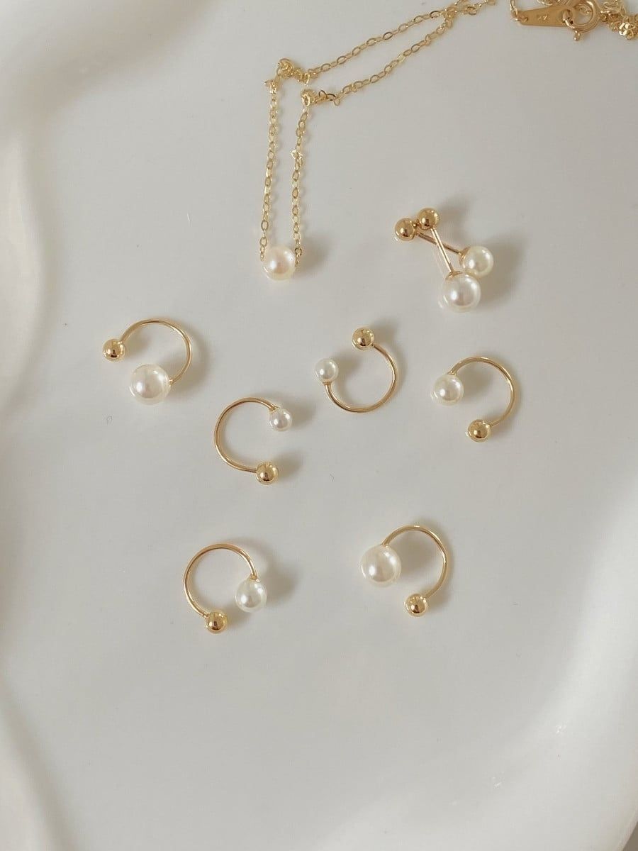  14K Pearl C type piercing (4 size) 