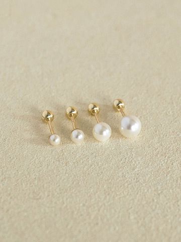  14K Simple pearl piercing (8 size) 