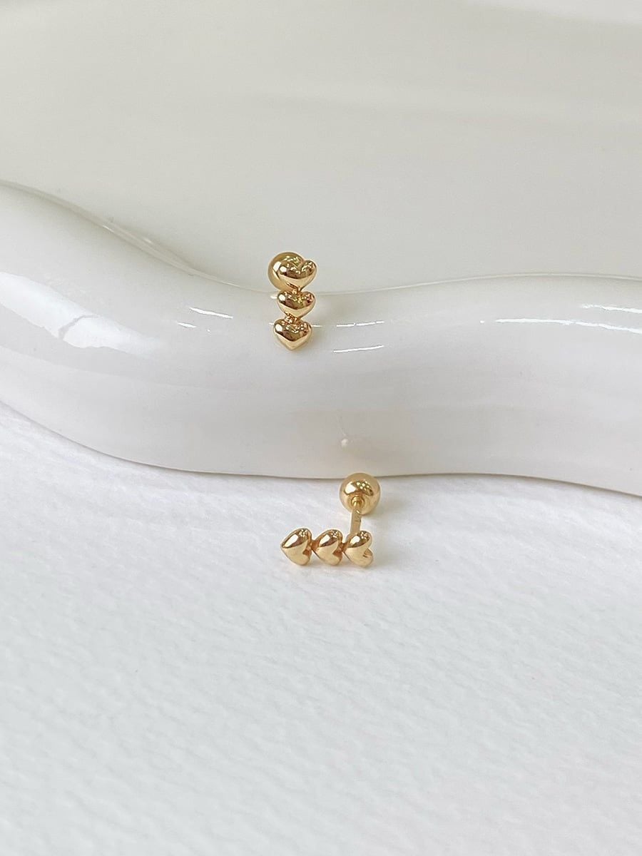  14K Triple Heart Piercing 