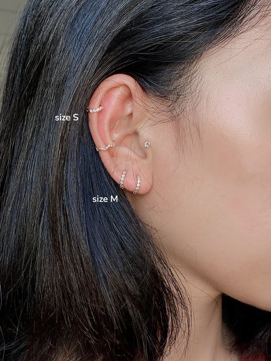  14K Basic Cubic Hoops (3 size S, M, L) 