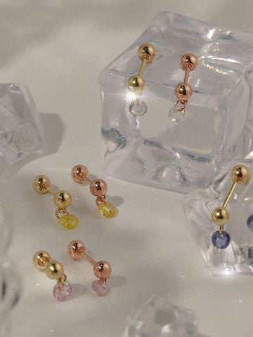  14K Color Cubic Drop Piercing 