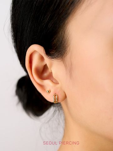  14K Duo Huggie Piercing 