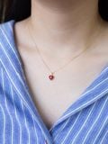  14K Burgundy Heart Necklace 