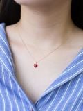  14K Burgundy Heart Necklace 