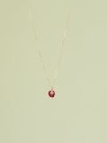  14K Burgundy Heart Necklace 