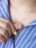  14K Gold Glittering Bar Pendant 