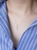  14K Gold Glittering Bar Pendant 
