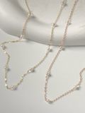  14K Mini Pearl Necklace Chain 