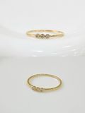  14K Three-Stone Bezel Ring 
