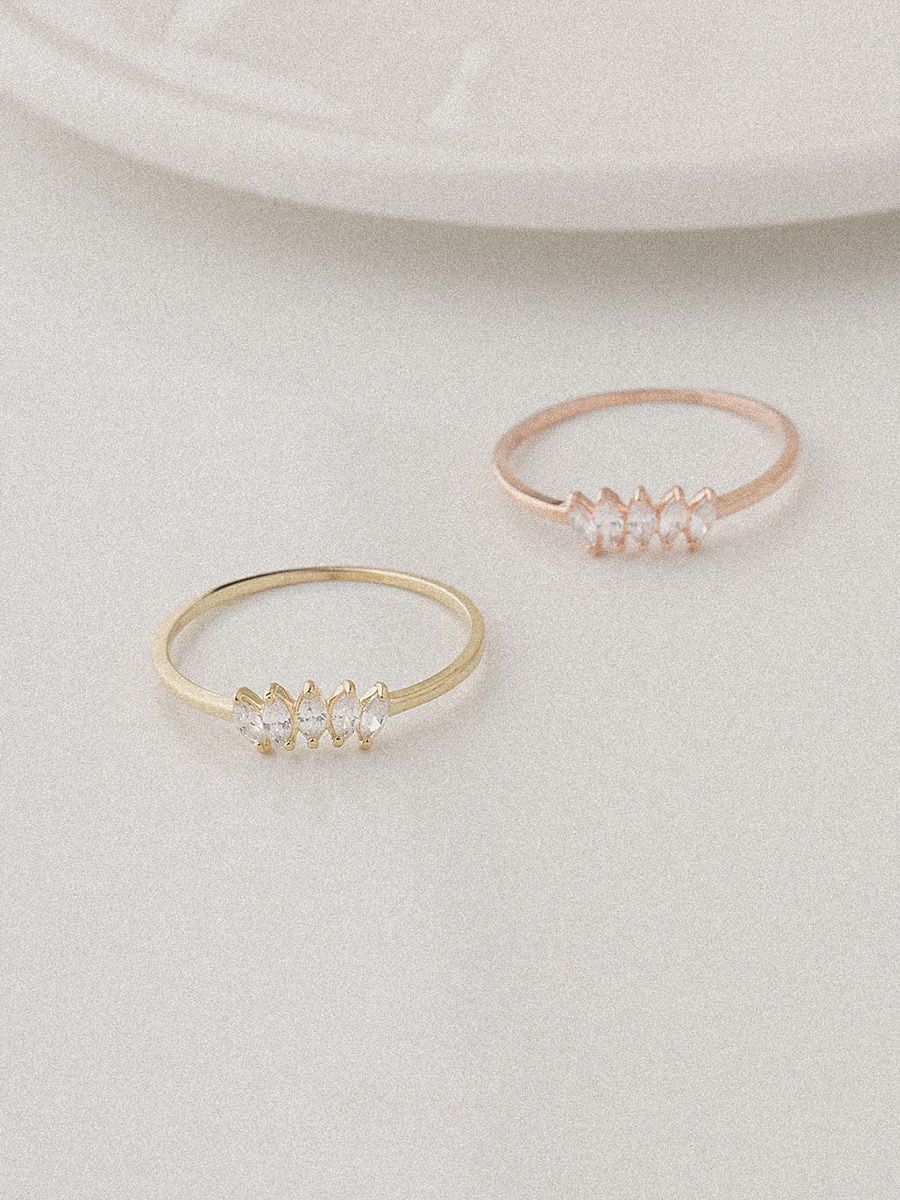  14K Marquise Tiara Ring 