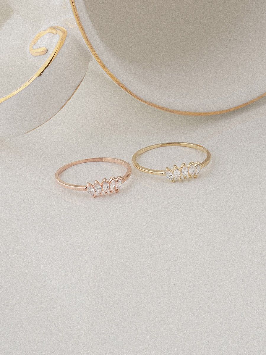  14K Marquise Tiara Ring 