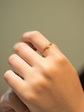  14K Pear Cut Cubic Chain Ring 