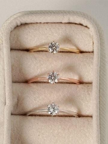  14K Pure Classic Solitaire Moissanite Ring 