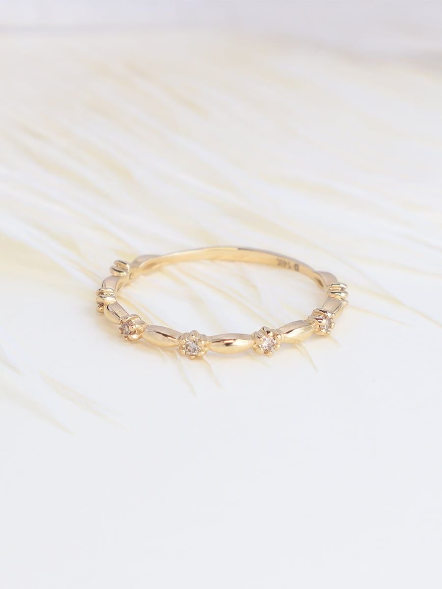  14K Solar Dew Diamond Ring 