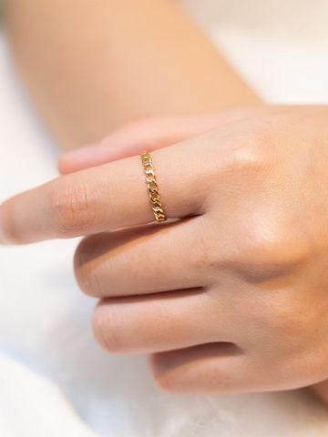  14K Slim Chain Ring 