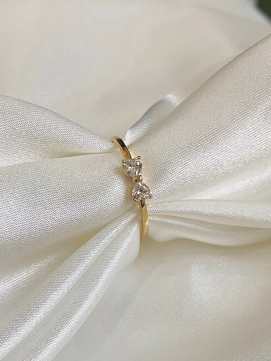  14K Heart Ribbon Ring 