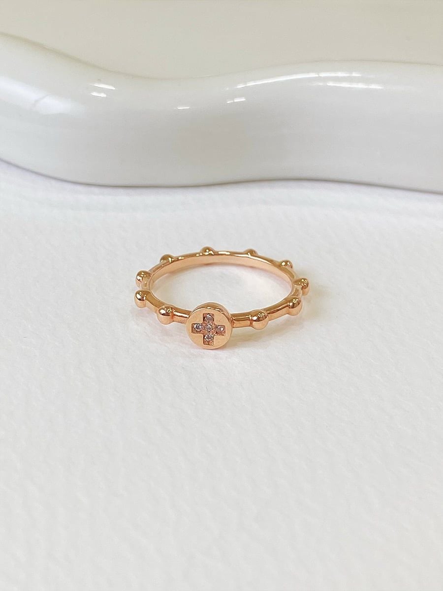  14K Graceful Rosary Ring 
