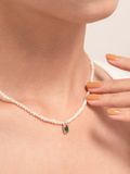  14K Pearl & Emerald necklace 